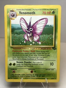 DAMAGED Venomoth Regular/Non-Holo 29/64 Jungle AUTHENTIC Pokemon Card - Image 1