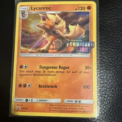 Lycanroc - (Prerelease) SM118 Sm Holo Forbidden Light Promo lp cool pokemon card - Image 2