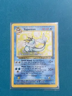 Vaporeon 12/64 Holo Jungle Set Holographic Rare Pokemon Card HP - Image 1
