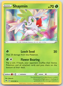 Shaymin 015/185 Holo Rare SWSH04: Vivid Voltage Pokemon TCG NM - Image 1