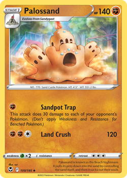 Palossand 100/195 UC Silver Tempest Pokemon NM/M - Image 1
