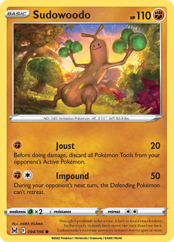 Sudowoodo 094/196 C Lost Origin Pokemon Reverse Holo NM/M - Image 1