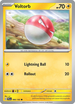Voltorb 066/193 C Paldea Evolved Pokemon Reverse Holo NM/M - Image 1
