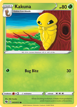 Kakuna 003/073 C Champion's Path Pokemon Reverse Holo NM/M - Image 1