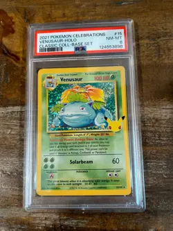POKEMON 2021 3 Celebrations VENUSAUR Holo Classic Coll Base Set #15 PSA 8 - Image 1