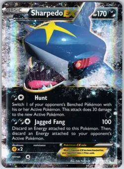Sharpedo EX 91/160 Holo EX Rare Primal Clash Pokemon NM - Image 1