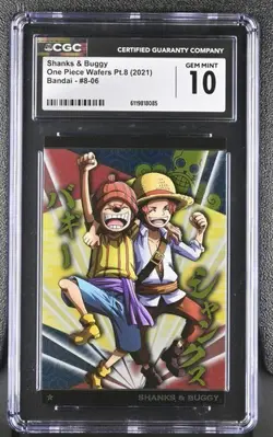 One Piece Shanks & Buggy LOW POP 2021 CGC 10 Wafers Pt.8 Bandai #08-06 - Image 1