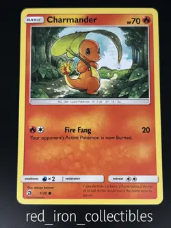 Charmander 1/70 Common Dragon Majesty Sun & Moon Pokemon Card 2018 - Image 1
