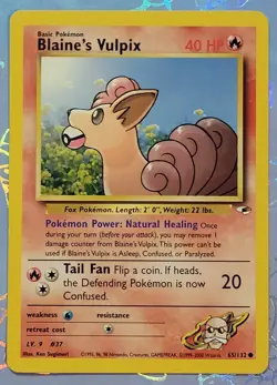 Blaine's Vulpix 65/132 Gym Heroes Pokemon Card VLP - Image 1