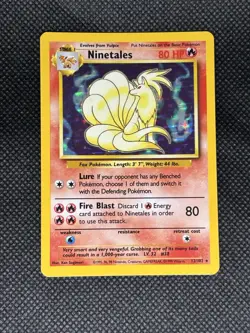 Holographic Ninetales 12/102- Base Set Pokemon Card - Image 1