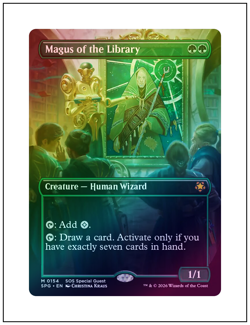 Magus of the Library, Borderless Art Foil, Secrets of Strixhaven, Magic MTG NM - Image 1