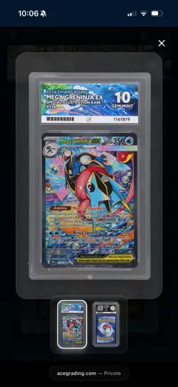 Pokemon TCG Mega Greninja ex 116/086 ACE 10 GEM MINT Perfect Sub Grades - Image 4