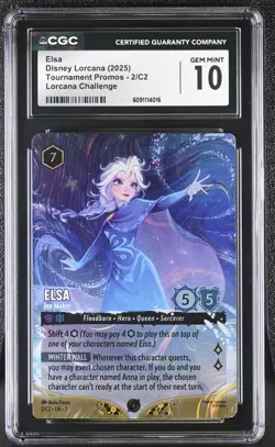 2025 Disney Lorcana Tournament Promos Challenge 2/C2 ELSA - CGC 10 - Image 1