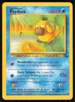 Psyduck 53/62 Common Fossil Pokemon Unlimited Lightly Played - Image 1
