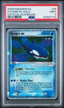 2006 Pokemon EX Kyogre Ex Holo Crystal Guardians #95 PSA 9 MINT - Image 1