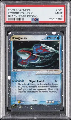2003 POKEMON BLACK STAR PROMO #001 KYOGRE EX-HOLO PSA 9 - Image 1