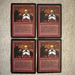 MTG Dwarven Warriors Limited Edition - Beta Set of 4 Magic the Gathering Cards - Image 1