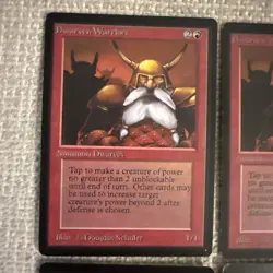 MTG Dwarven Warriors Limited Edition - Beta Set of 4 Magic the Gathering Cards - Image 2