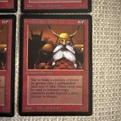 MTG Dwarven Warriors Limited Edition - Beta Set of 4 Magic the Gathering Cards - Image 4