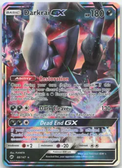 Darkrai GX 88/147 SM - Burning Shadows Pokemon Card NM - Image 1