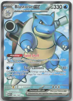 Blastoise ex - 184/165 Scarlet & Violet 151 MEWen Pokemon Card NM - Image 1