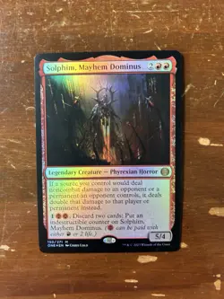 Magic: The Gathering Solphim Mayhem Dominus Phyrexia ONE Red Mythic Foil Card - Image 1