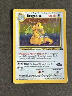 Pokemon TCG - Dragonite 4/62 Fossil Holo Rare WOTC - Image 1