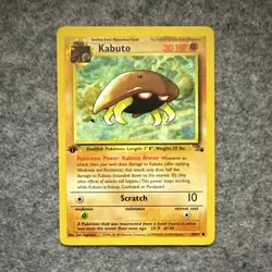 Wizards of the Coast Pokemon TCG Fossil 1st Ed Kabuto 50/62 Rare 30 HP EN - Image 1