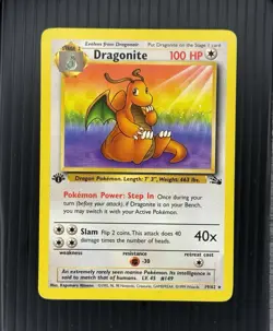Dragonite 19/62 Fossil 1st Edition Holo Rare 1999 English 100 HP (ModPlay) - Image 1