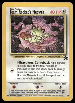 Team Rocket's Meowth 18 Wizards Black Star Promos Promo LP *INDENT* - Image 1