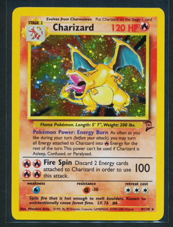Charizard 4/130 Holo Rare Pokemon 2000 Base Set 2 MP - Image 1