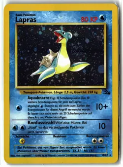 Lapras ⭐ 10/62 Holo Rare Fossil 1999 Pokemon LP/MP - Image 1