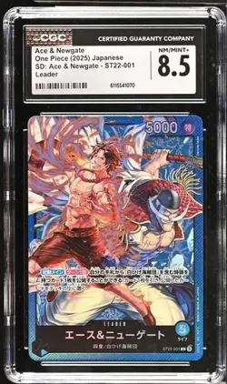 CGC Mint 8.5 Ace & Newgate ST22-001 EX - ONE PIECE Card Japanese - Image 1