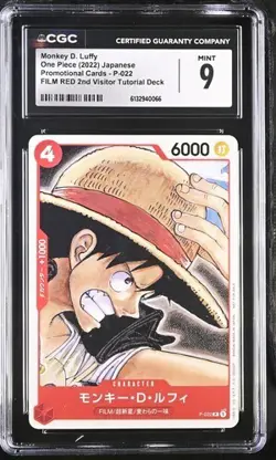 CGC 9 Mint One Piece Monkey D. Luffy P-022 Film Red Promo Jpn - Image 1