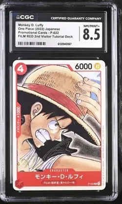 CGC 8.5 Mint One Piece Monkey D. Luffy P-022 Film Red Promo Jpn - Image 1