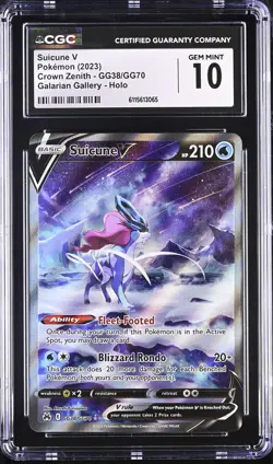 CGC 10 - SUICUNE V - GG38/GG70 CROWN ZENITH GALARIAN GALLERY HOLO POKEMON - Image 1