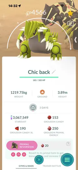 Pokemon Go Shiny Legendary Groudon ( Chicago Background) ( MAX CP ) - Image 2