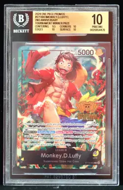 2024 Monkey D Luffy #ST13-003 Tournament Winner Prize BGS 10 One Piece Card - Image 1