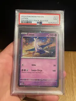 PSA 9 Latios Enhanced 2 Pack Blister Promo Pokemon Card 2024 - Image 1