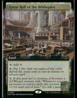 GREAT HALL OF THE BIBLIOPLEX (EXTENDED ART) 361 SOS MTG FOIL NM/M - Image 1