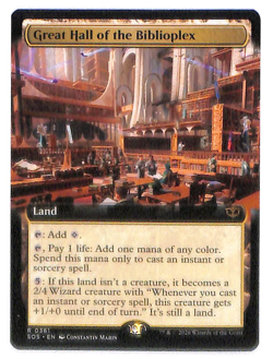 MTG Great Hall of the Biblioplex EXTENDED ART Non-Foil NM Secrets Strixhaven SOS - Image 1