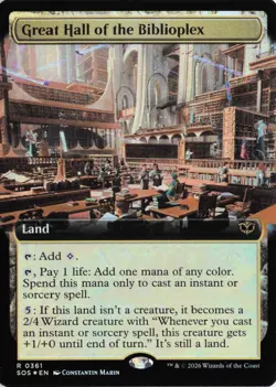 Great Hall of the Biblioplex (Extended Art) 361 SOS Secrets of Strixhaven R Foil - Image 1