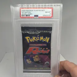 Pokemon Team Rocket 1st Edition Jessie/James Art Sealed Booster Pack PSA 8 - Image 1