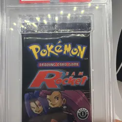 Pokemon Team Rocket 1st Edition Jessie/James Art Sealed Booster Pack PSA 8 - Image 3