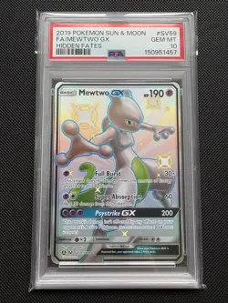 PSA 10 Mewtwo GX SV59/SV94 Hidden Fates Shiny Vault Pokemon Card - Image 1