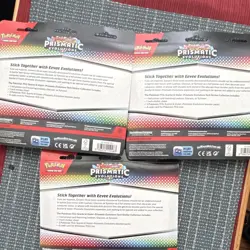 Pokemon TCG Prismatic Evolutions Tech Sticker Collection 3-Pack, Promo + Booster - Image 3
