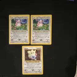 Pokemon TCG Neo Destiny 3-Card Lot Light Wigglytuff 54/105 x2 Togepi 51/105 - Image 1