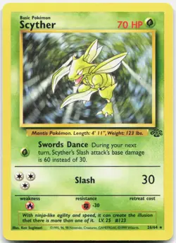 Pokemon TCG Scyther (26) Jungle Rare 26/64 Unlimited - Image 1