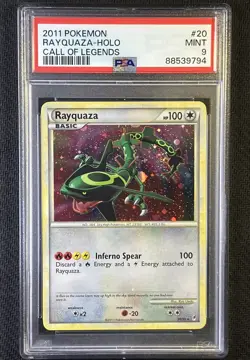 Pokemon Rayquaza Holo Call of Legends #20 2011 PSA 9 Mint Low Pop 127 swirl 🌀 - Image 1