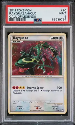 Pokemon Rayquaza Holo Call of Legends #20 2011 PSA 9 Mint Low Pop 127 swirl 🌀 - Image 3